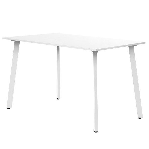 Стол обеденный ШАНХАЙ прямоугольный с толщиной столешницы 18 мм белый шагрень