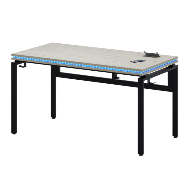 Стол СИЭТЛ с подсветкой Дуб белый крафт