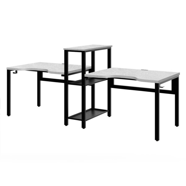 Стол компьютерный СПЛИТ двухместный Бетон