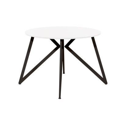 Стол обеденный ЖЕНЕВА круглый с толщиной столешницы 18 мм белый шагрень