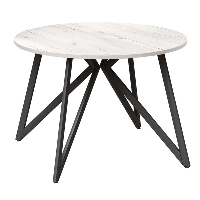 Стол обеденный ЖЕНЕВА круглый с толщиной столешницы 18 мм дуб белый крафт