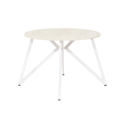 Стол обеденный ЖЕНЕВА круглый с толщиной столешницы 18 мм дуб белый крафт