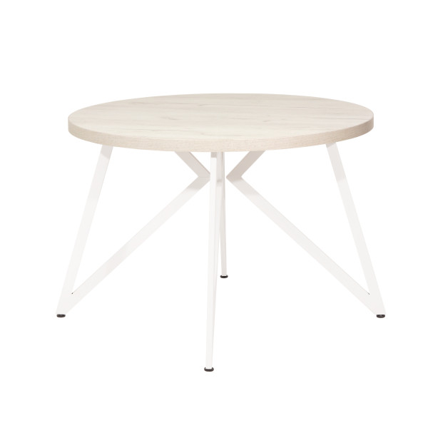 Стол обеденный ЖЕНЕВА круглый с толщиной столешницы 36 мм дуб белый крафт