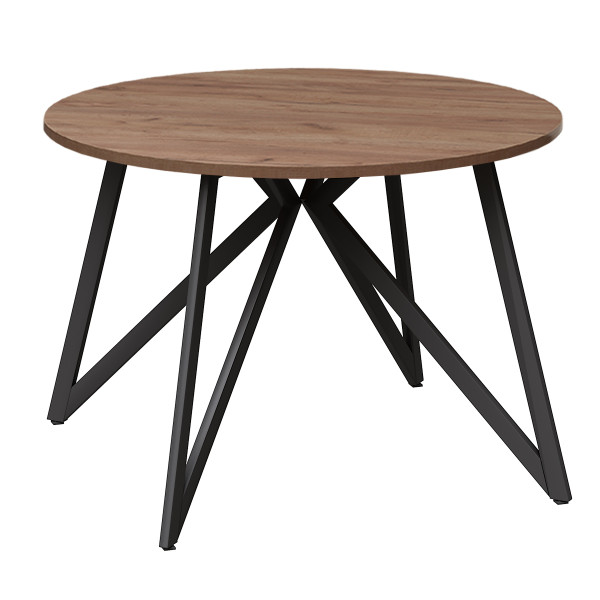 Стол обеденный ЖЕНЕВА круглый с толщиной столешницы 18 мм дуб табачный крафт