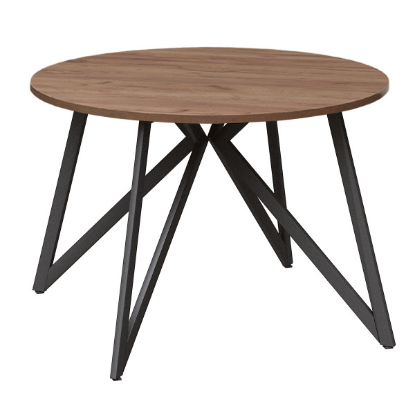 Стол обеденный ЖЕНЕВА круглый с толщиной столешницы 18 мм дуб табачный крафт