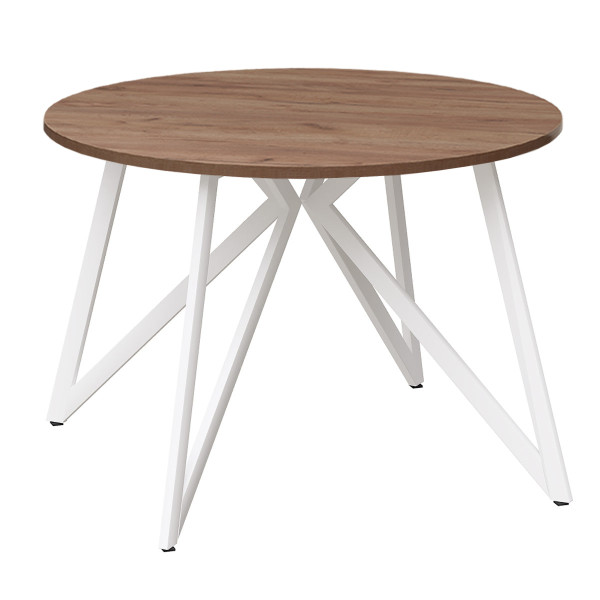 Стол обеденный ЖЕНЕВА круглый с толщиной столешницы 18 мм дуб табачный крафт