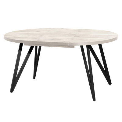 Стол обеденный ЖЕНЕВА 3 круглый раздвижной с толщиной столешницы 36 мм дуб белый крафт