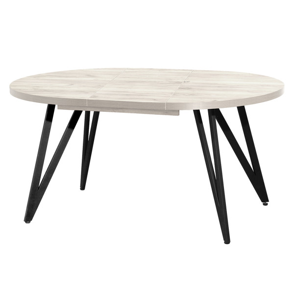 Стол обеденный ЖЕНЕВА 3 круглый раздвижной с толщиной столешницы 36 мм дуб белый крафт