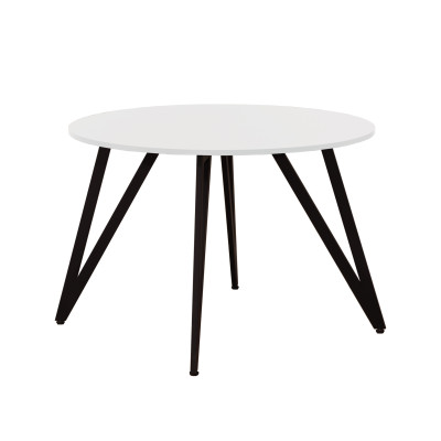 Стол обеденный ЖЕНЕВА 2 круглый с толщиной столешницы 18 мм белый шагрень