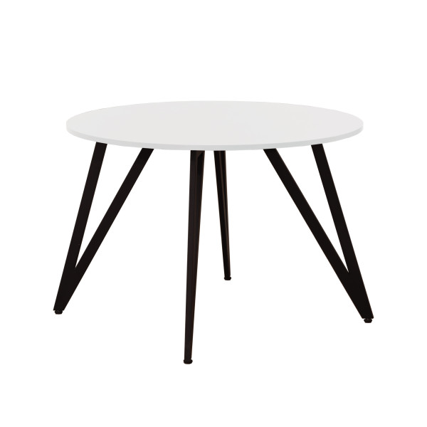 Стол обеденный ЖЕНЕВА 2 круглый с толщиной столешницы 18 мм белый шагрень