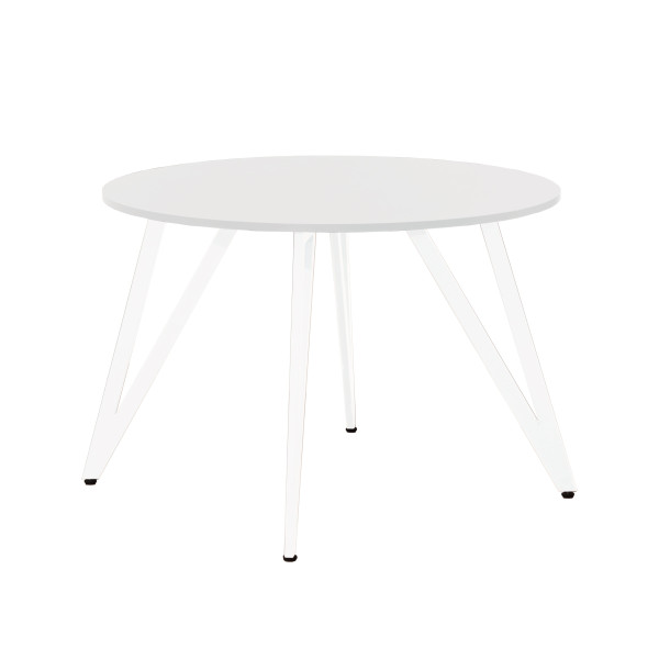 Стол обеденный ЖЕНЕВА 2 круглый с толщиной столешницы 18 мм белый шагрень