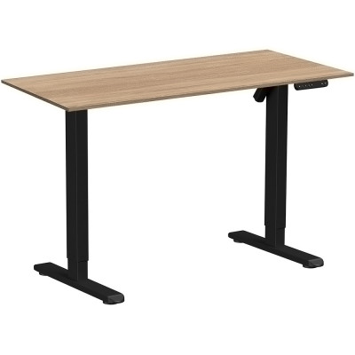 Стол WellDesk Basic, черный, дуб бардолино натуральный
