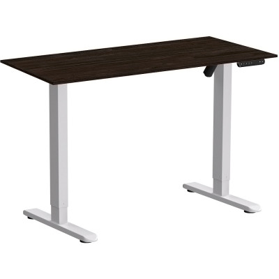 Стол WellDesk Basic, белый, дуб термо черно-коричневый
