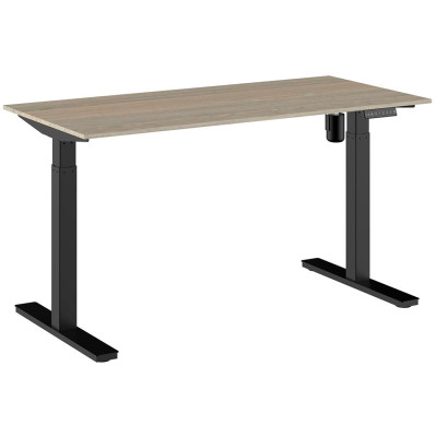 Стол WellDesk Evolution, черный, ясень шимо