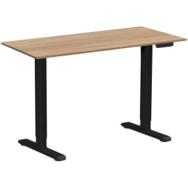 Стол WellDesk Prime, черный, дуб бардолино натуральный