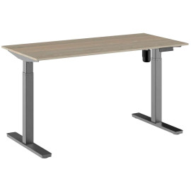 Стол WellDesk Evolution, серый, ясень шимо