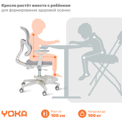 Эргономичное кресло Yoka YC-14 Griff (серый)