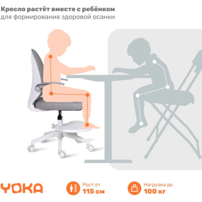 Эргономичное кресло Yoka YC-31 Milooo серый