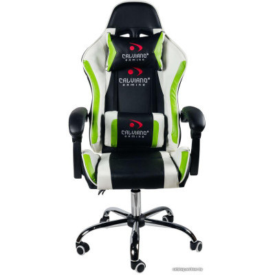 Кресло Calviano ULTIMATO black/white/green