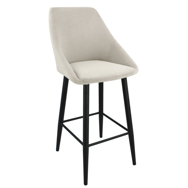 Стул "Монти полубарный", ЭМАЛЬ ЧЕРНЫЙ МУАР, ткань Catania Ivory