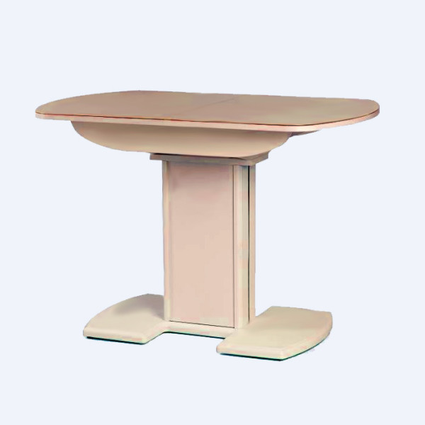 Стол Гала-21 беленый дуб/стекло матовое песочное