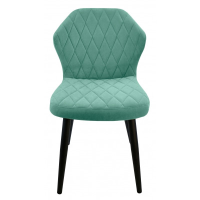 Стул "Бергамо", ЭМАЛЬ ЧЕРНЫЙ МУАР, ткань Catania Aquamarine