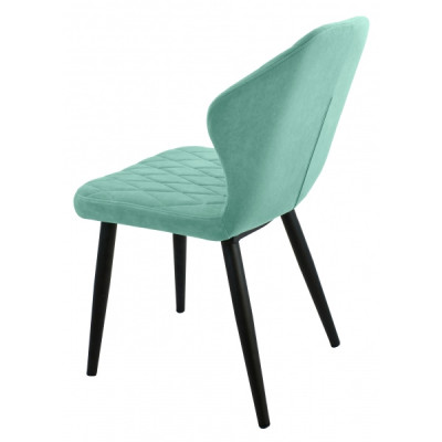 Стул "Бергамо", ЭМАЛЬ ЧЕРНЫЙ МУАР, ткань Catania Aquamarine