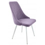Стул "Верона" ЛОФТ, ЭМАЛЬ БЕЛЫЙ МУАР, ткань Catania Lavender