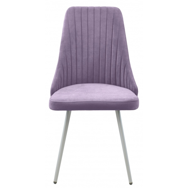 Стул "Верона" ЛОФТ, ЭМАЛЬ БЕЛЫЙ МУАР, ткань Catania Lavender