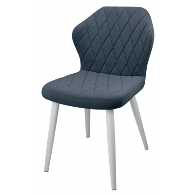 Стул "Бергамо", ЭМАЛЬ БЕЛЫЙ МУАР, ткань Catania Steel