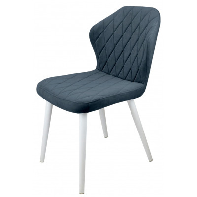 Стул "Бергамо", ЭМАЛЬ БЕЛЫЙ МУАР, ткань Catania Steel