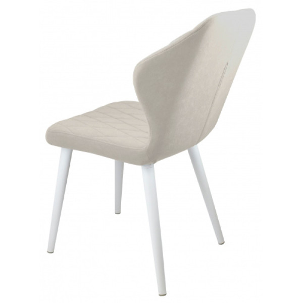 Стул "Бергамо", ЭМАЛЬ БЕЛЫЙ МУАР, ткань Catania Ivory