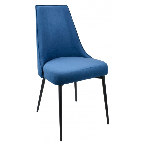 Стул "Милан", ЭМАЛЬ ЧЕРНЫЙ МУАР, ткань Catania Dark blue