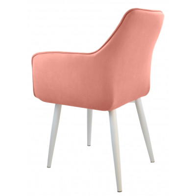 Стул "Вито", ЭМАЛЬ БЕЛЫЙ МУАР, ткань Catania Coral