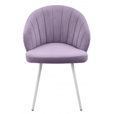 Стул "Камино" лофт, ЭМАЛЬ БЕЛЫЙ МУАР, ткань Catania Lavender