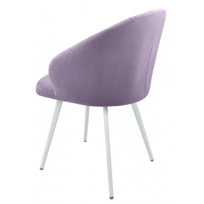 Стул "Камино" лофт, ЭМАЛЬ БЕЛЫЙ МУАР, ткань Catania Lavender