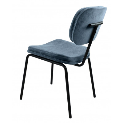 Стул "Осло" ЭМАЛЬ ЧЕРНЫЙ МУАР, ткань Catania Steel