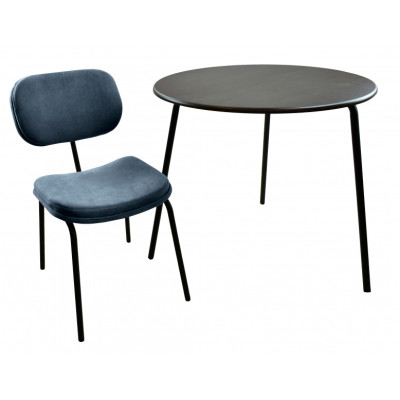 Стул "Осло" ЭМАЛЬ ЧЕРНЫЙ МУАР, ткань Catania Steel