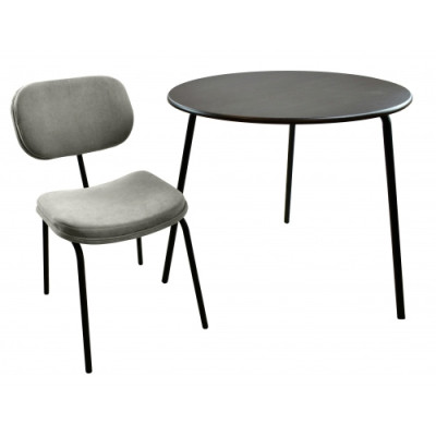 Стул "Осло" ЭМАЛЬ ЧЕРНЫЙ МУАР, ткань Catania Smoke