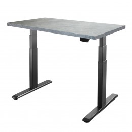 Стол Unique Ergo Desk черный/бетон Чикаго 1380х800х18 мм