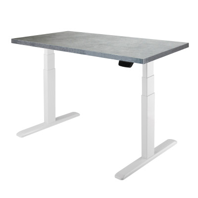 Стол Unique Ergo Desk белый/бетон Чикаго 1380х800х18 мм