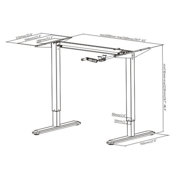 Стол Manual Desk SPECIAL EDITION черный/дуб натуральный 1360х800х36 мм