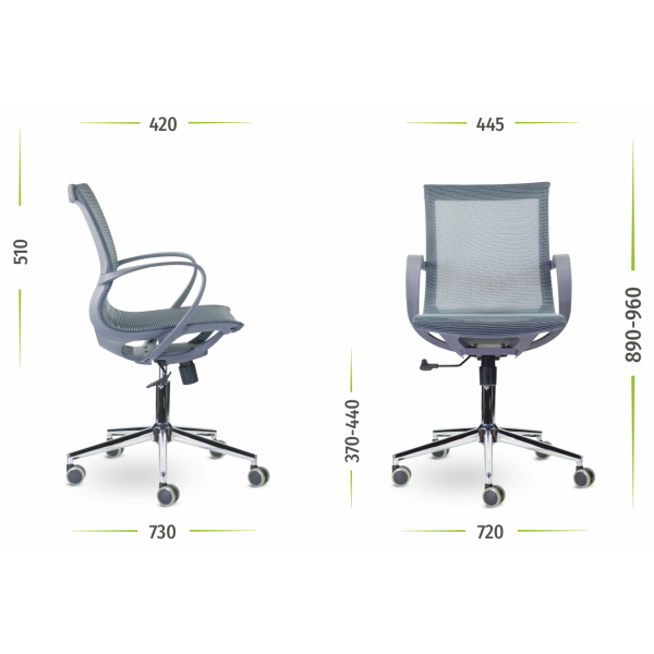 Комплект кресел UTFC Йота Blue Пластик Хром (4 шт)