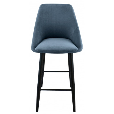 Стул "Монти полубарный", ЭМАЛЬ ЧЕРНЫЙ МУАР, ткань Catania Steel