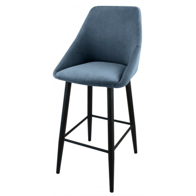 Стул "Монти полубарный", ЭМАЛЬ ЧЕРНЫЙ МУАР, ткань Catania Steel