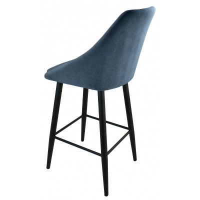 Стул "Монти полубарный", ЭМАЛЬ ЧЕРНЫЙ МУАР, ткань Catania Steel