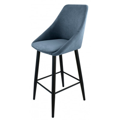 Стул "Монти полубарный", ЭМАЛЬ ЧЕРНЫЙ МУАР, ткань Catania Steel