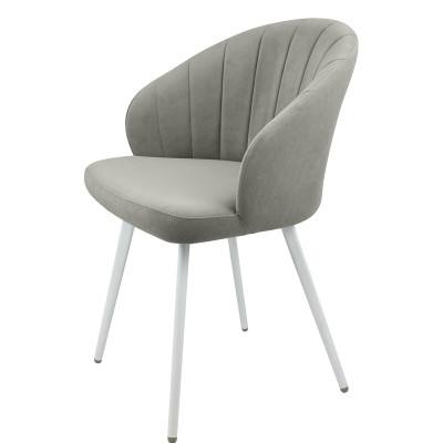 Стул "Камино" лофт, ЭМАЛЬ БЕЛЫЙ МУАР, ткань Catania Smoke