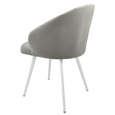 Стул "Камино" лофт, ЭМАЛЬ БЕЛЫЙ МУАР, ткань Catania Smoke