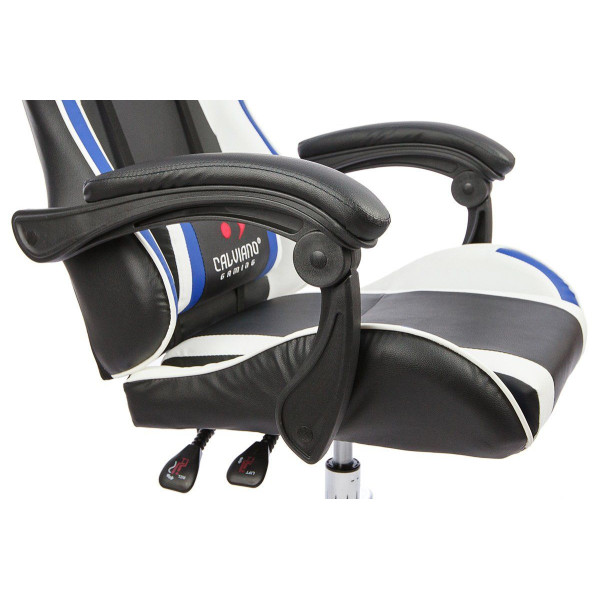 Кресло Calviano ULTIMATO black/white/blue